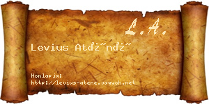 Levius Aténé névjegykártya